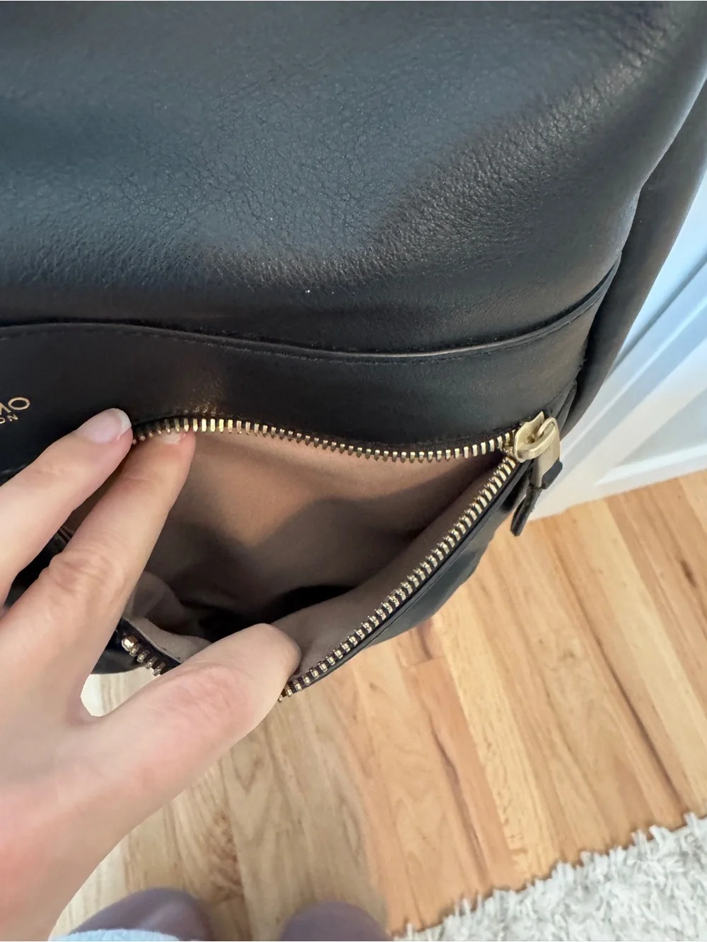 Knomo Beauchamp Leather Backpack in Black Leather